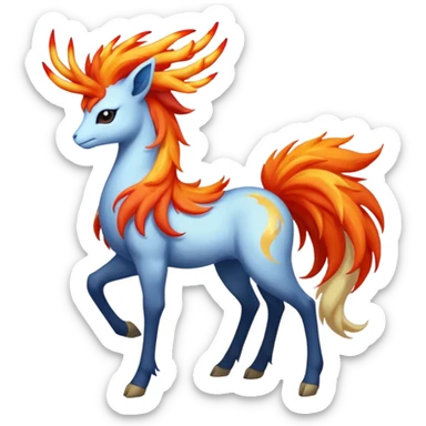 Xerneas-Ponyta-Fakémon-hybrid-creature (full body)  sticker