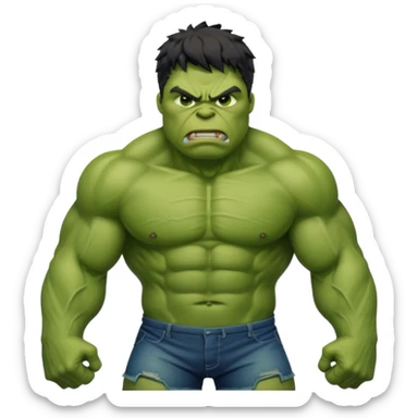 Hulk, angry green superhero sticker