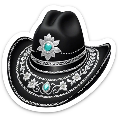 mexican charro sombrero made of black felt sticker