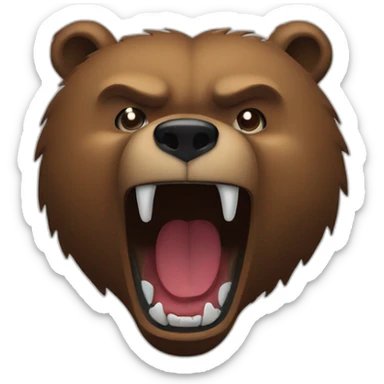 Grizzly angry bear claws sticker