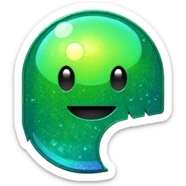 Glitter Green Pacman sticker
