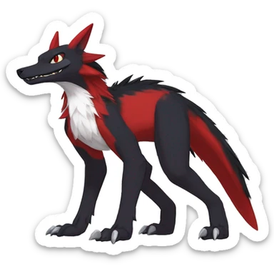 Anthro Cute cool black red nargacuga sergal animal hybrid Fakemon full body sticker