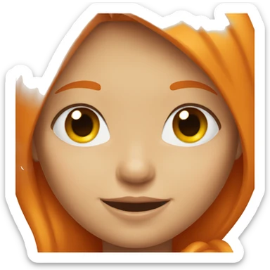 smiley emoji with orange hair girl sticker
