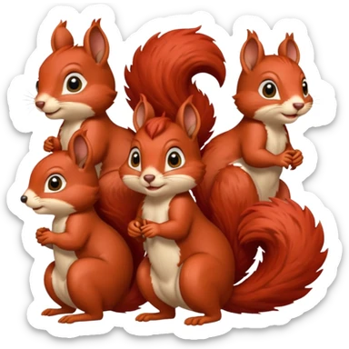 I would like a red feminine squirrel pack, bonus points if you can incorporate long curly red hair sticker