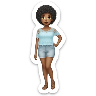 Light blue lace top  sticker