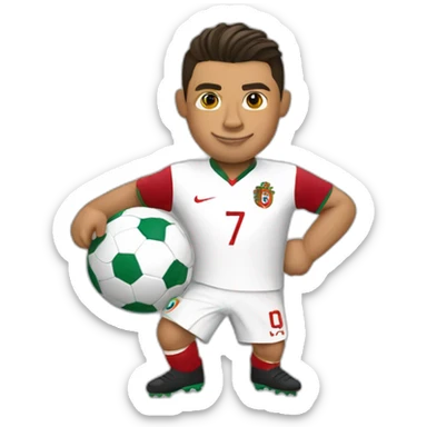 Create a prompCristiano Ronaldo wearing the Portugal jersey. sticker