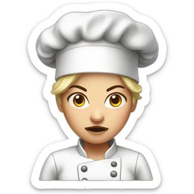 Angry female chef sticker