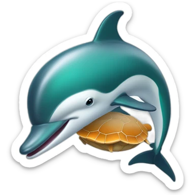 Dauphins avec une tortue sticker