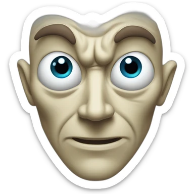 Long nose, green goblin with blue eyes sticker