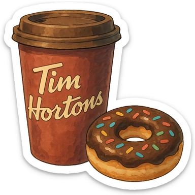 Tim Hortons coffee and donut sticker