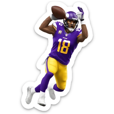 Mn Vikings #18 dropping a pass sticker