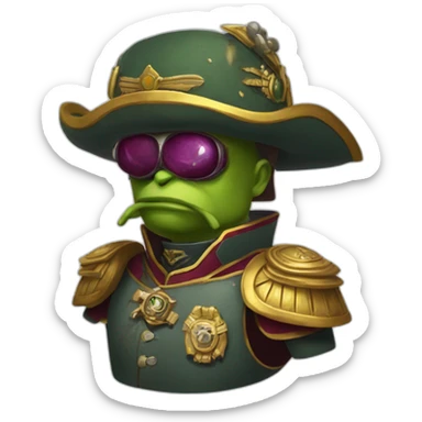 Warhammmer 40k Emperor but he's pepe sticker