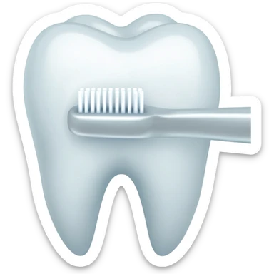 A theet getting washed by a dental brush & shinning during the proccess sticker