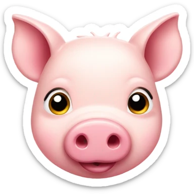 pink pig small and funny sticker