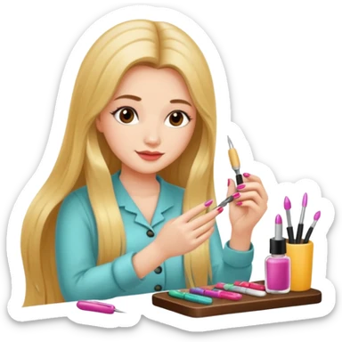 nail artist long haired sticker
