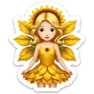 Vintage sunflower fairy sticker