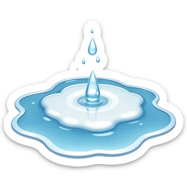 a small puddle of white and clear liquid sticker