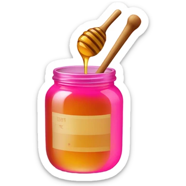 Hot pink jar of honey with wand  sticker