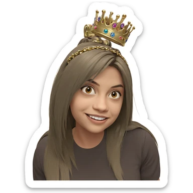 girl with crown smiling sticker