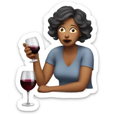 Stressed out mom with wine sticker