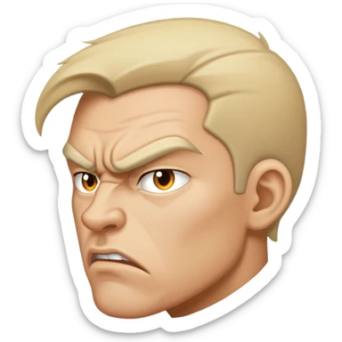 angry man in profile view sticker