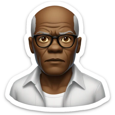samuel l jackson serious wearing shirt sticker