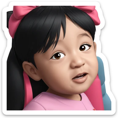 nurse with black hair and bow sticker