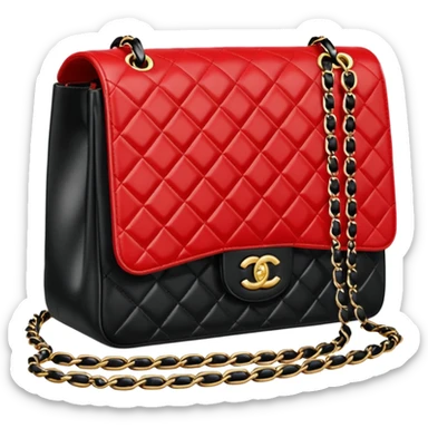 chanel red and black color bag sticker