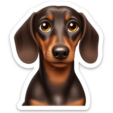 Please generate an Emoji which is a short haired dachshund with reddish Brown Spots and cute Eyes.  sticker