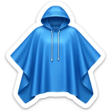 rain poncho blue sticker