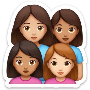 3 girls, 1 asian and 2 brow sticker