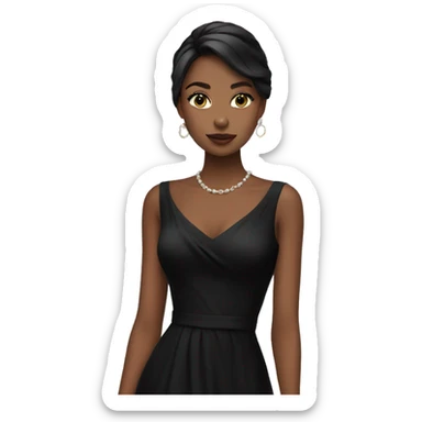 model in black dress sticker