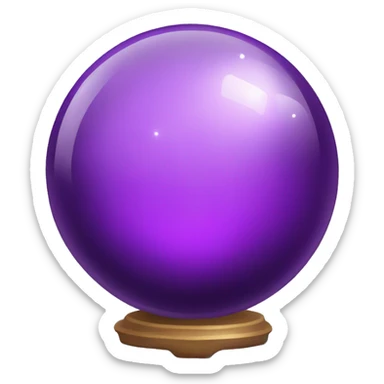 purple glass crystal orb sticker