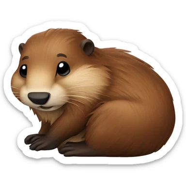 Beaver relaxing sticker