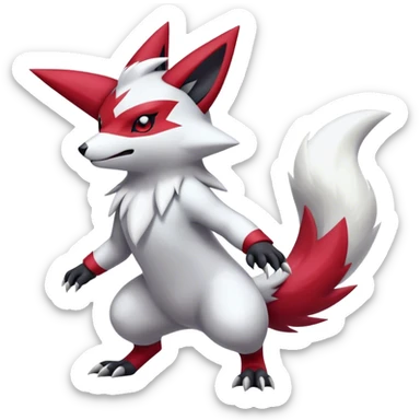Epic Shiny Cool Cute Kawaii Zangoose-Zoroark-Pokemon Full Body sticker