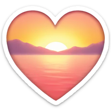 Heart shaped sunrise sticker