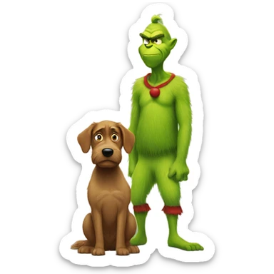 Grinch and his dog max sticker