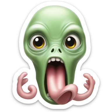 Foot tongue alien sticker
