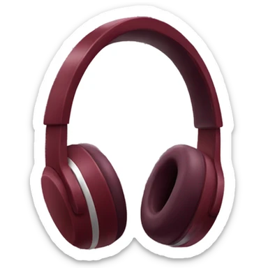 Burgundy headphones with fur sticker
