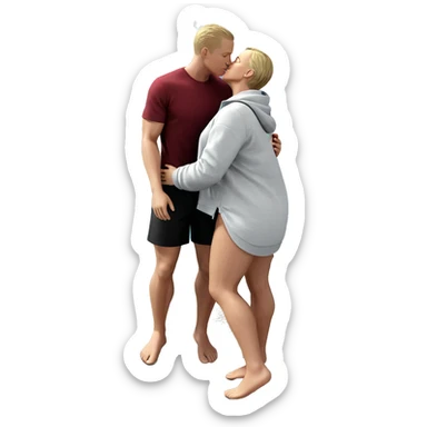 beach kisses under blue sky sticker