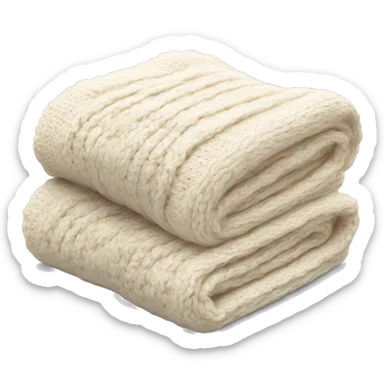 Folded knitted cream blanket sticker