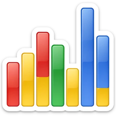 bar chart with Google colors sticker