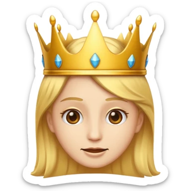 
“Please design an emoji with this face 😌 and add a crown on top of it.”

 sticker