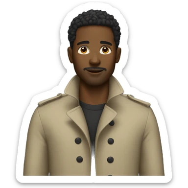 Black men trench  sticker