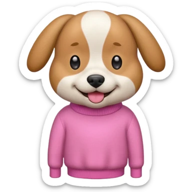 Udělat emoji z mého psa s růžovým svetrem  sticker