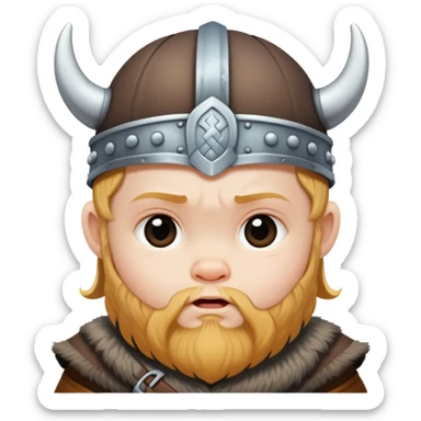 A viking baby with a hache in his head  sticker