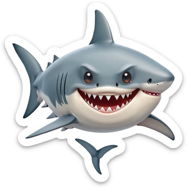 funny shark character in the style of Italian memes, expressive face, comical sticker