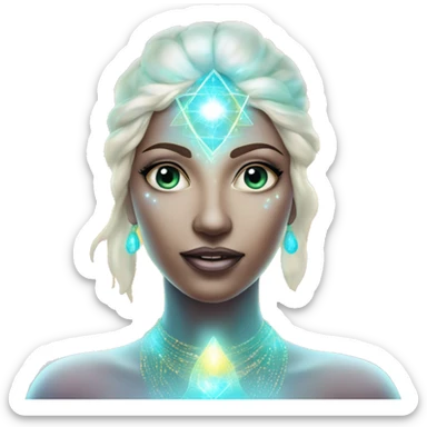 Pleiadian radiant glowing diva woman female third eye sticker