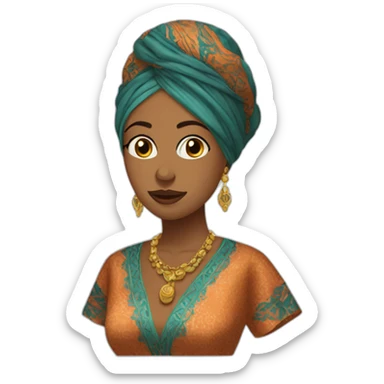 A woman wearing the morrocan kaftan stressed sticker