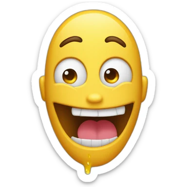 An emoticon has a capital letter A coming out of his mouth. sticker